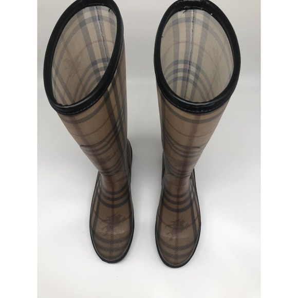 EUC Womens Burberry Nova Check Rain Boots Shoes Weather Designer US 8M EU Sz 39 - Picture 11 of 11